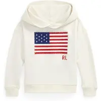 Ralph Lauren Hoodie - Vit m. Flagga - - 5 år (110) - Hoodie