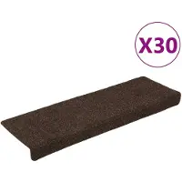 vidaXL Trappmattor självhäftande 30 st 65x21x4 cm bruna rektangulära kanter