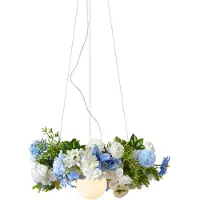 QAZQA Bohemisk taklampa svart med färgade blommor blå och vit - Flower Power