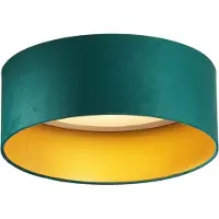 QAZQA Modern taklampa grön sammet 40 cm inkl. LED 3-stegs dimbar - Sue