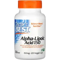 Doctors Best Alpha-Lipoic Acid 150 hjlper till att stdja glukosmetabolism och regenerera antioxidanter* Icke-GMO glutenfri vegansk sojafri 150
