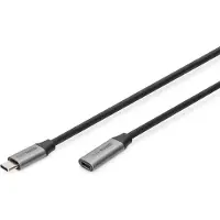 Digitus USB-kabel USB 3.2 Gen1 USB-C, USB-C uttag , USB-C-kontakt 1.00 m Svart Flexibel, Skärmad, med USB DB-300230-010-S