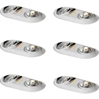 QAZQA Set med 6 rundade infällda spotlights vita GU10 70mm 2-ljus - Hubs