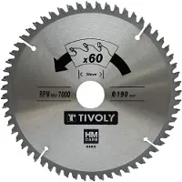 Tivoly Universal sågklinga XT50514004462; 190x1,7x30 mm; Z60