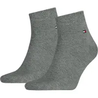 Tommy Hilfiger Strumpor - 2-pack - Kvartal - Gråmelerad - - 39/42 - Strumpor