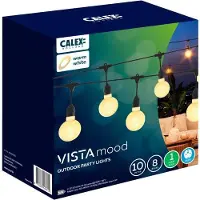 Calex ljusslinga Vista XL, 10 m, IP44, fjärrkontroll, E27 dimbar, Svart, Syntetmaterial