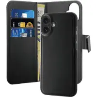 Puro iPhone 16 Plus 2-i-1 Magnetisk Plånboksfodral - Svart