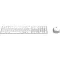 Hama Multi-Device-Tastatur-Maus-Set WKM-550, kabellos, Funk/BT, WS, QWERTZ DE Tangentbord, mus-set Sladdlös Tysta knappar Tyska, QWERTZ Grå, Vit