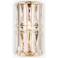 Maytoni Kristall vägglampa Facet, dimbar, Mässing / guld, Hall, Glas, Vägglampa, vägglampa inomhus