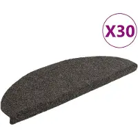 vidaXL Trappmattor självhäftande 30 st 65x21x4 cm antracit halvrunda stora