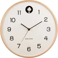 Karlsson Natural Cuckoo Birch Wood White väggklocka KA5886WH