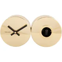 Karlsson väggklocka clock Duo Cuckoo gold plated KA5789GD