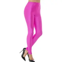 Smiffys 80-tals Disco Spandex Leggings Rosa - Large
