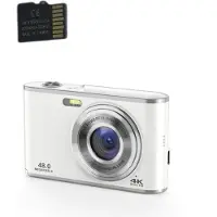 INF Digitalkamera 4K 48MP 16x zoom webbkamera med 32GB minneskort Silver
