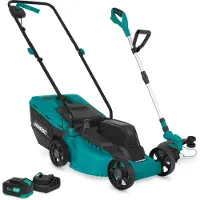 Vonroc Batteridriven gräsklippare & grästrimmer 20V | Komplett set inkl. 4.0Ah batteri & laddare