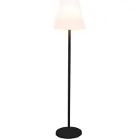 MEGATRON LED-golvlampa Danna rund skärm IP44 Danna, dimbar, Svart, Aluminium / grå / zink, Modern