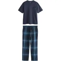 Next Pyjamas lång blå / marinblå / vit