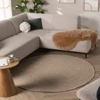 NATURL. Rund ullmatta | Bliss beige/brun hos Volero | Ø 160 cm | Ull | Enfärgad | Rund | Plattvävd