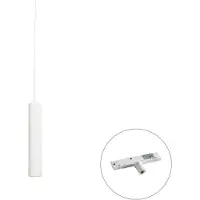 QAZQA Design Hänglampa Vit Inkl. Skensadapter 1-Fas - Slimline Tuba Small