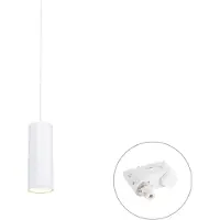 QAZQA Designpendellampa vit inkl. 3-fas skenadapter - 3-fas Tubo