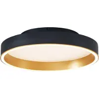 QAZQA Design taklampa svart med guld 40 cm inkl. LED 3-stegsbrytare - Ingo