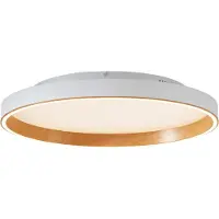QAZQA Design taklampa vit med trä 60 cm inkl. LED 3-stegsbrytare - Ingo