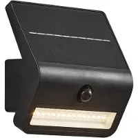 QAZQA Utomhusvägglampa svart inkl. LED IP54 med rörelsesensor solcellsdriven - Floody