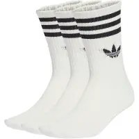 Adidas Originals Strumpor 3-stripes Crew 3-pack - Vit/svart, storlek 31-33 KXXL