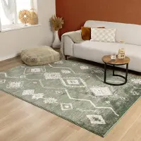 FRAAI Berbermatta | Blandning Aztec grön hos Volero | 120x170 cm | Polypropen | Sicksack | Rektangulär | Hög lugg