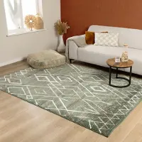 FRAAI Berbermatta | Blend Diamond grön hos Volero | 80x150 cm | Polypropen | Romb | Rektangulär | Hög lugg