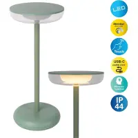 Näve LED-terrasslampa Pasi, mint Höjd 26 cm Metall Touch dimbar, Grön, Vardagsrum / matsal, Metall, Modern
