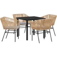 vidaXL Trädgårdsmöbelset 5 pcs Brun Poly rattan