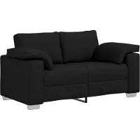 vidaXL Tvåsitssoffa Svart 160 cm tyg