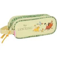 Safta Trousse Double - - Mufasa - Confortable - Polyvalente - 21x6x8 cm - Vert/Beige