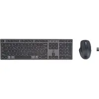 HP 720 Multi-Device Rechargeable Wireless Keyboard and Mouse Combo, Trådlös, USB + Bluetooth, Mekaniska tangentbrytare, AZERTY, Svart, Mus inkluderad