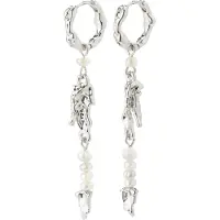Pilgrim Örhängen 'Niya' silver / pärlvit