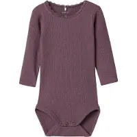 Name it Body l/ä - Noos - Rib - NbfKab - Arctic Skymning/Melange - - 74 - Body L/Ä