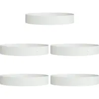 vidaXL Krukring 5 pcs Vit 120 x 120 x 20 cm Kallvalsat stål