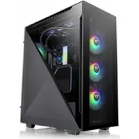 Thermaltake Divider 500 TG ARGB Midi-Tower Datorchassi Svart 3 Förinstallerade LED-fläktar, 1 Förinstallerad Fläkt, Sidofönster, Dammfilter