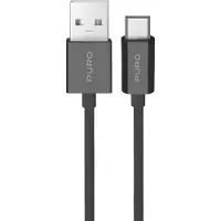 Puro 12W TPE USB-A - microUSB 2m kabel - Svart