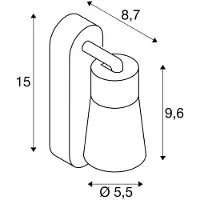 SLV Vägglampa Puri 2.0 Cone, dimbar, Vitt / opal, Vardagsrum / matsal, Aluminium / grå / zink, Modern, Vägglampa, vägglampa inomhus