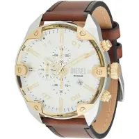 Diesel Analog klocka 'SPIKED' brun / guld / silver