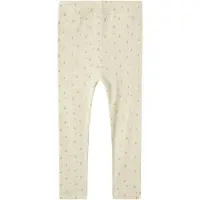 Lil´ Atelier Lil' Atelier Leggings - Rib - NmfGago - Turtledove/Flower - - 6 år (116) - Leggings