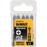 DeWalt Extreme - Skruvmejselhuvud - 5 delar - phillips - PH2 - längd: 50 mm