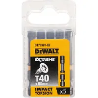 DeWalt DT7399T-QZ, 5 styck, Torx, T40, 50 mm, Låda