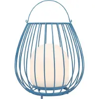 Nordlux LED-bordslampa Jim To-Go, utomhus, blå dimbar, Blå, Metall, Modern