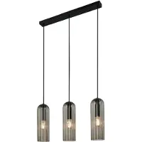 Nordlux Glas pendellampa Miella, dimbar, Svart, Vardagsrum / matsal, Metall, Pendellampa
