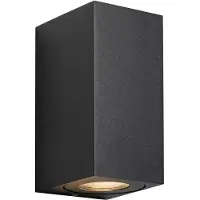 Nordlux Vägglampa utomhus Canto Maxi Kubi 2, dimbar, Svart, Aluminium / grå / zink, Modern, Utomhusvägglampa