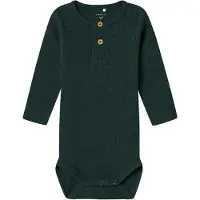 Name it Body l/ä - Noos - Rib - NbmKab - Tallskog/Melange - - 68 - Body L/Ä