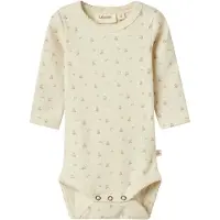 Lil´ Atelier Lil' Atelier Body l/ä - Rib - NbfGago - Turtledove/Flower - - 62 - Body L/Ä